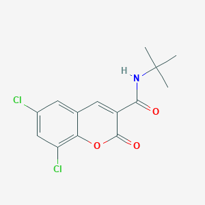 molecular formula C14H13Cl2NO3 B2660866 N-tert-butyl-6,8-dichloro-2-oxochromene-3-carboxamide CAS No. 701940-72-9