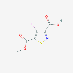 molecular formula C6H4INO4S B2660870 4-Iodo-5-(methoxycarbonyl)isothiazole-3-carboxylic acid CAS No. 2055779-20-7
