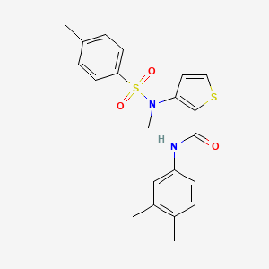 molecular formula C21H22N2O3S2 B2660878 3-[2-(4-fluorophenyl)imidazo[1,2-a]pyridin-3-yl]-N-(3,4,5-trimethoxybenzyl)propanamide CAS No. 1115933-66-8