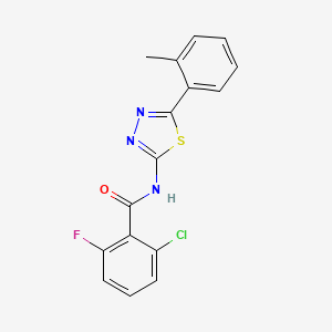 molecular formula C16H11ClFN3OS B2660886 2-chloro-6-fluoro-N-(5-(o-tolyl)-1,3,4-thiadiazol-2-yl)benzamide CAS No. 391863-32-4