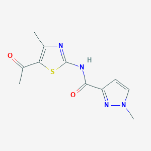 molecular formula C11H12N4O2S B2660888 N-(5-acetyl-4-methylthiazol-2-yl)-1-methyl-1H-pyrazole-3-carboxamide CAS No. 1170937-87-7