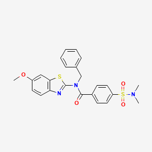molecular formula C24H23N3O4S2 B2660892 N-benzyl-4-(dimethylsulfamoyl)-N-(6-methoxy-1,3-benzothiazol-2-yl)benzamide CAS No. 942002-67-7