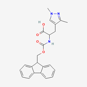 molecular formula C23H23N3O4 B2660899 3-(1,3-dimethylpyrazol-4-yl)-2-(9H-fluoren-9-ylmethoxycarbonylamino)propanoic acid CAS No. 1379869-74-5