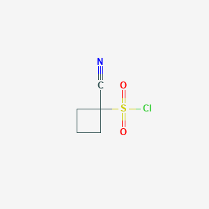 molecular formula C5H6ClNO2S B2660904 1-Cyanocyclobutane-1-sulfonyl chloride CAS No. 2287345-55-3