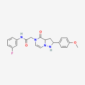 molecular formula C21H17FN4O3 B2660929 N-(3-fluorophenyl)-2-[2-(4-methoxyphenyl)-4-oxo-4H,5H-pyrazolo[1,5-a]pyrazin-5-yl]acetamide CAS No. 1004081-51-9