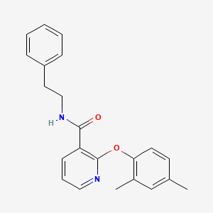 molecular formula C22H22N2O2 B2660938 (2-(2,4-Dimethylphenoxy)(3-pyridyl))-N-(2-phenylethyl)formamide CAS No. 1023367-11-4