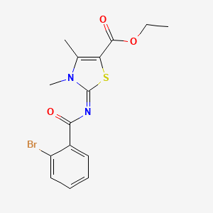molecular formula C15H15BrN2O3S B2660939 Ethyl 2-(2-bromobenzoyl)imino-3,4-dimethyl-1,3-thiazole-5-carboxylate CAS No. 476628-10-1