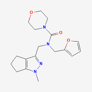 molecular formula C18H24N4O3 B2660941 N-(furan-2-ylmethyl)-N-((1-methyl-1,4,5,6-tetrahydrocyclopenta[c]pyrazol-3-yl)methyl)morpholine-4-carboxamide CAS No. 2034239-58-0
