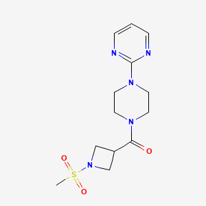 molecular formula C13H19N5O3S B2660944 (1-(Methylsulfonyl)azetidin-3-yl)(4-(pyrimidin-2-yl)piperazin-1-yl)methanone CAS No. 1428357-01-0