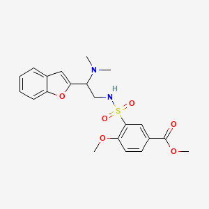 molecular formula C21H24N2O6S B2660946 methyl 3-(N-(2-(benzofuran-2-yl)-2-(dimethylamino)ethyl)sulfamoyl)-4-methoxybenzoate CAS No. 2034311-51-6