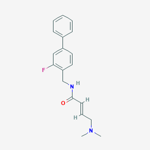 molecular formula C19H21FN2O B2660949 (E)-4-(Dimethylamino)-N-[(2-fluoro-4-phenylphenyl)methyl]but-2-enamide CAS No. 2411337-35-2