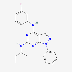 molecular formula C21H21FN6 B2660954 N6-(butan-2-yl)-N4-(3-fluorophenyl)-1-phenyl-1H-pyrazolo[3,4-d]pyrimidine-4,6-diamine CAS No. 955304-28-6