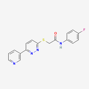 molecular formula C17H13FN4OS B2660991 N-(4-fluorophenyl)-2-{[6-(pyridin-3-yl)pyridazin-3-yl]sulfanyl}acetamide CAS No. 872702-08-4