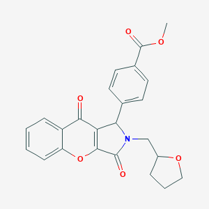 molecular formula C24H21NO6 B266104 methyl 4-{3,9-dioxo-2-[(oxolan-2-yl)methyl]-1H,2H,3H,9H-chromeno[2,3-c]pyrrol-1-yl}benzoate 