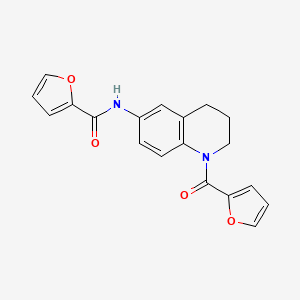 molecular formula C19H16N2O4 B2661050 N-[1-(furan-2-carbonyl)-1,2,3,4-tetrahydroquinolin-6-yl]furan-2-carboxamide CAS No. 942005-73-4