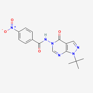 molecular formula C16H16N6O4 B2661061 N-(1-(tert-butyl)-4-oxo-1H-pyrazolo[3,4-d]pyrimidin-5(4H)-yl)-4-nitrobenzamide CAS No. 899945-31-4