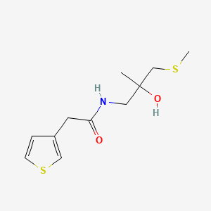 molecular formula C11H17NO2S2 B2661123 N-(2-hydroxy-2-methyl-3-(methylthio)propyl)-2-(thiophen-3-yl)acetamide CAS No. 1698530-05-0