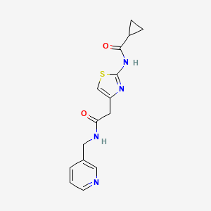 molecular formula C15H16N4O2S B2661178 N-(4-(2-oxo-2-((pyridin-3-ylmethyl)amino)ethyl)thiazol-2-yl)cyclopropanecarboxamide CAS No. 923138-86-7