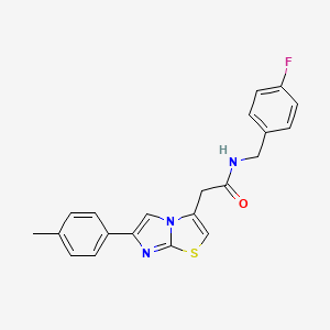 molecular formula C21H18FN3OS B2661197 N-[(4-fluorophenyl)methyl]-2-[6-(4-methylphenyl)imidazo[2,1-b][1,3]thiazol-3-yl]acetamide CAS No. 897463-79-5