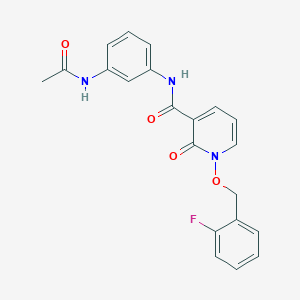 molecular formula C21H18FN3O4 B2661203 N-(3-acetamidophenyl)-1-[(2-fluorophenyl)methoxy]-2-oxo-1,2-dihydropyridine-3-carboxamide CAS No. 868678-90-4