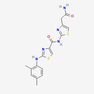 molecular formula C17H17N5O2S2 B2661212 N-(4-(2-amino-2-oxoethyl)thiazol-2-yl)-2-((2,4-dimethylphenyl)amino)thiazole-4-carboxamide CAS No. 1170434-40-8