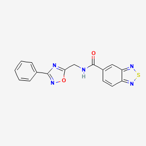 molecular formula C16H11N5O2S B2661214 N-[(3-phenyl-1,2,4-oxadiazol-5-yl)methyl]-2,1,3-benzothiadiazole-5-carboxamide CAS No. 1203112-15-5