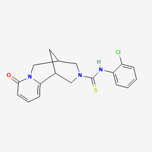 molecular formula C18H18ClN3OS B2661225 N-(2-chlorophenyl)-8-oxo-4,5,6,8-tetrahydro-1H-1,5-methanopyrido[1,2-a][1,5]diazocine-3(2H)-carbothioamide CAS No. 399001-82-2