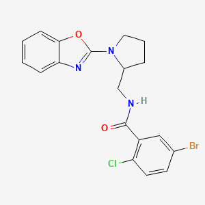 molecular formula C19H17BrClN3O2 B2661227 N-((1-(benzo[d]oxazol-2-yl)pyrrolidin-2-yl)methyl)-5-bromo-2-chlorobenzamide CAS No. 1788843-95-7