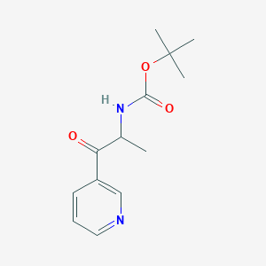 molecular formula C13H18N2O3 B2661236 tert-butyl N-(1-oxo-1-pyridin-3-ylpropan-2-yl)carbamate CAS No. 342602-75-9