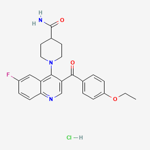 1-[3-(4-Ethoxybenzoyl)-6-fluoroquinolin-4-yl]piperidine-4-carboxamide hydrochloride