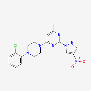 4-[4-(2-Chlorophenyl)piperazin-1-yl]-6-methyl-2-(4-nitropyrazol-1-yl)pyrimidine