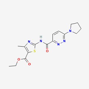 Ethyl 4-methyl-2-(6-(pyrrolidin-1-yl)pyridazine-3-carboxamido)thiazole-5-carboxylate