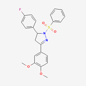 3-(3,4-dimethoxyphenyl)-5-(4-fluorophenyl)-1-(phenylsulfonyl)-4,5-dihydro-1H-pyrazole