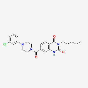 7-(4-(3-chlorophenyl)piperazine-1-carbonyl)-3-pentylquinazoline-2,4(1H,3H)-dione