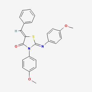 (2Z,5Z)-5-benzylidene-3-(4-methoxyphenyl)-2-((4-methoxyphenyl)imino)thiazolidin-4-one