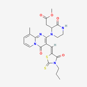 (Z)-methyl 2-(1-(9-methyl-4-oxo-3-((4-oxo-3-propyl-2-thioxothiazolidin-5-ylidene)methyl)-4H-pyrido[1,2-a]pyrimidin-2-yl)-3-oxopiperazin-2-yl)acetate