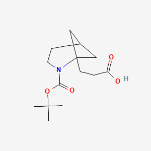 3-[2-[(2-Methylpropan-2-yl)oxycarbonyl]-2-azabicyclo[3.1.1]heptan-1-yl]propanoic acid