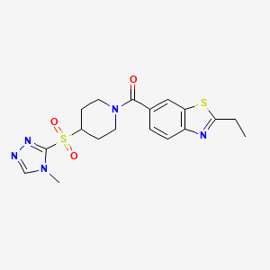 (2-ethylbenzo[d]thiazol-6-yl)(4-((4-methyl-4H-1,2,4-triazol-3-yl)sulfonyl)piperidin-1-yl)methanone