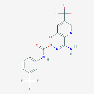 3-chloro-5-(trifluoromethyl)-N'-({[3-(trifluoromethyl)anilino]carbonyl}oxy)-2-pyridinecarboximidamide
