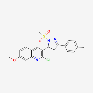 2-chloro-7-methoxy-3-(1-(methylsulfonyl)-3-(p-tolyl)-4,5-dihydro-1H-pyrazol-5-yl)quinoline