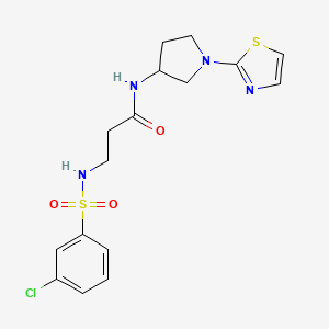 3-(3-chlorophenylsulfonamido)-N-(1-(thiazol-2-yl)pyrrolidin-3-yl)propanamide