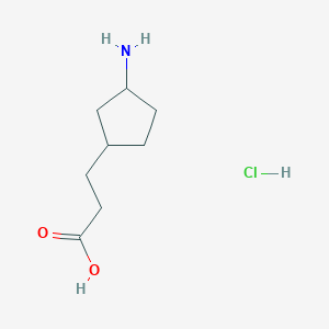 3-(3-Aminocyclopentyl)propanoic acid;hydrochloride
