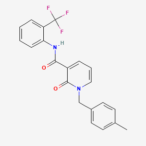 1-[(4-methylphenyl)methyl]-2-oxo-N-[2-(trifluoromethyl)phenyl]pyridine-3-carboxamide
