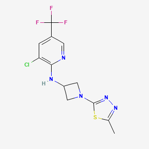 B2661396 3-Chloro-N-[1-(5-methyl-1,3,4-thiadiazol-2-yl)azetidin-3-yl]-5-(trifluoromethyl)pyridin-2-amine CAS No. 2415520-84-0