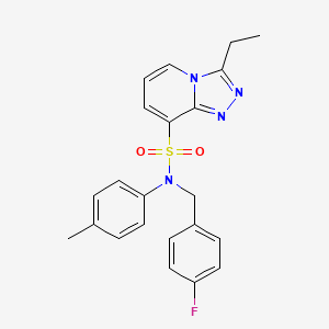 molecular formula C22H21FN4O2S B2661407 3-ethyl-N-[(4-fluorophenyl)methyl]-N-(4-methylphenyl)-[1,2,4]triazolo[4,3-a]pyridine-8-sulfonamide CAS No. 1251546-94-7