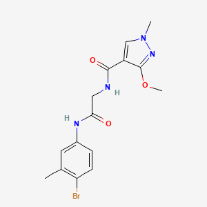 molecular formula C15H17BrN4O3 B2661418 N-(4-bromo-3-methylphenyl)-2-[(3-methoxy-1-methyl-1H-pyrazol-4-yl)formamido]acetamide CAS No. 1351588-93-6