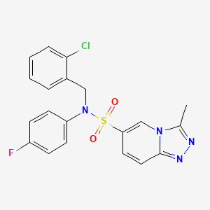 molecular formula C20H16ClFN4O2S B2661420 N-[(2-chlorophenyl)methyl]-N-(4-fluorophenyl)-3-methyl-[1,2,4]triazolo[4,3-a]pyridine-6-sulfonamide CAS No. 1251620-66-2