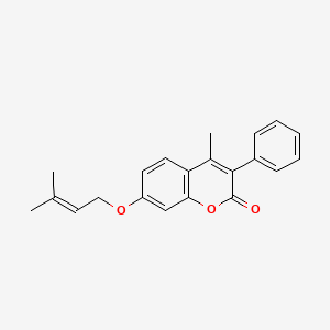 B2661421 4-methyl-7-[(3-methylbut-2-en-1-yl)oxy]-3-phenyl-2H-chromen-2-one CAS No. 869079-92-5