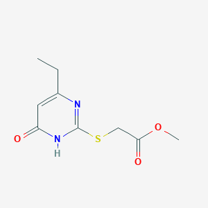 molecular formula C9H12N2O3S B2661423 Methyl 2-((4-ethyl-6-oxo-1,6-dihydropyrimidin-2-yl)thio)acetate CAS No. 900738-83-2