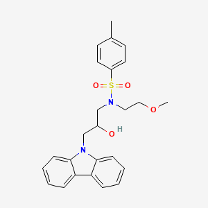 molecular formula C25H28N2O4S B2661447 N-[3-(9H-carbazol-9-yl)-2-hydroxypropyl]-N-(2-methoxyethyl)-4-methylbenzene-1-sulfonamide CAS No. 864940-06-7
